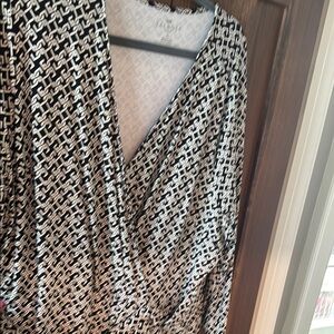 Talbots Black and White Patterned Dress